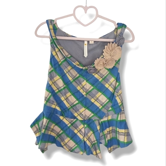 Anthropologie Little Yellow Button Cotton Top SIze Small - Picture 2 of 7